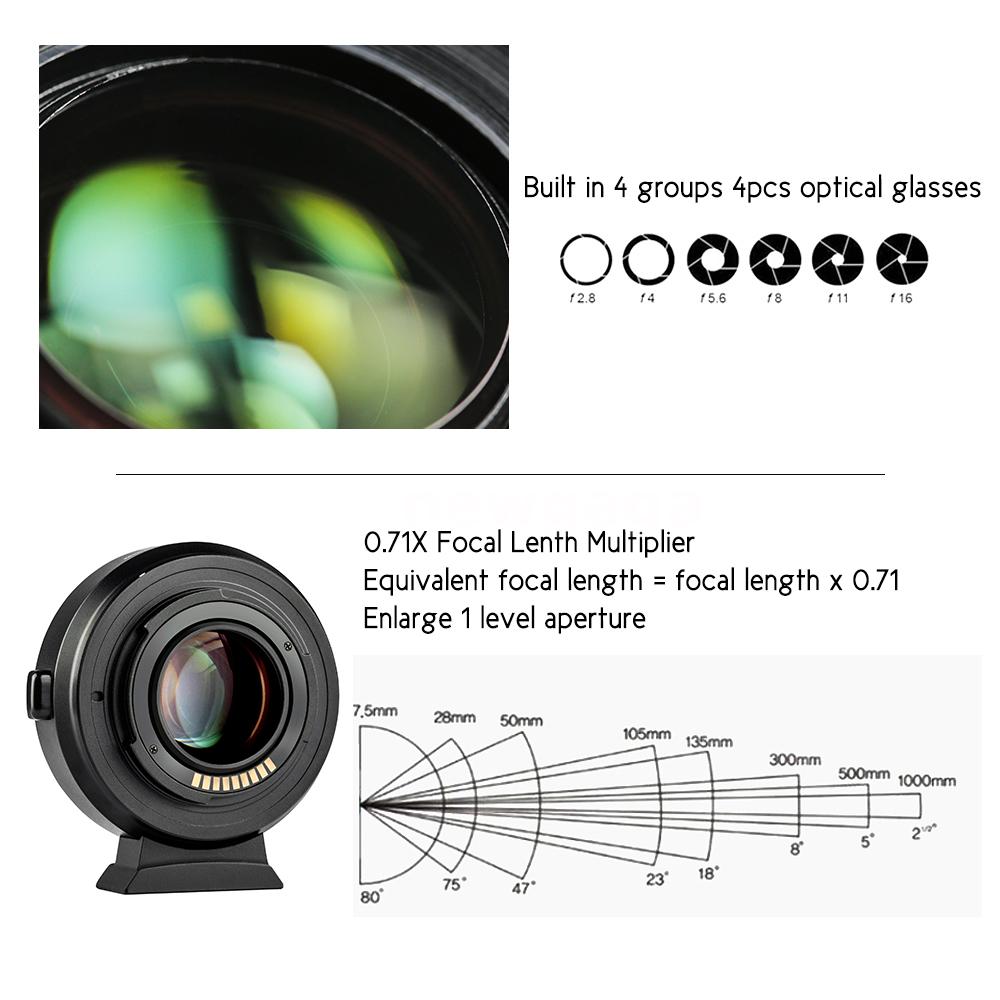 Viltrox EF-EOS M2 Lens Adapter AF 0.71x Speed Booster for Canon EF to